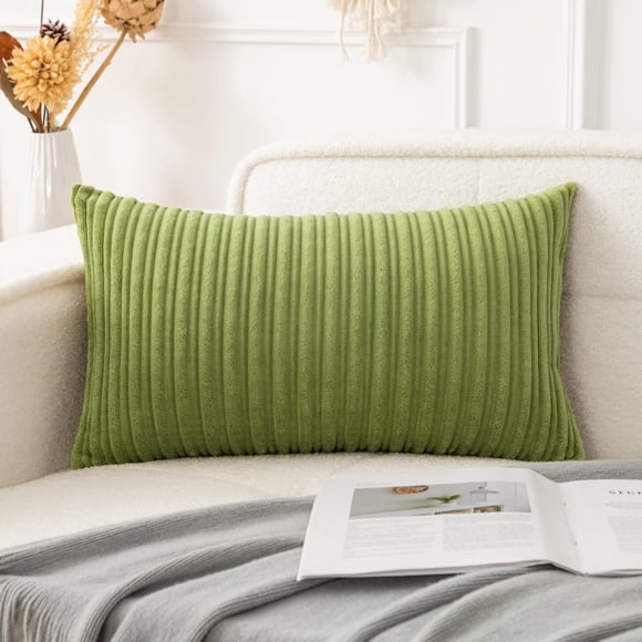 Funda de almohada UGS UGASA Velvet Soft Solid 30 x 50 cm, color verde