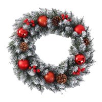 Magideal - Corona Navideña Artificial, Corona Navideña Falsa, Decoración Del Hogar, Guirnalda Navideña Para Comedor, Porche, Festival. Rojo