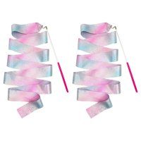 Magideal - Cinta De Baile Con Varilla Giratoria, Cintas De Baile Rítmico, Cintas De Baile Para Niños, Cintas De Baile Brillantes A Granel, Para Espectáculos De 2 Piezas