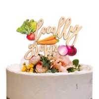Cake Topper Upfirst, Tema De Mercado Rústico De Agricultores Cultivados Localmente