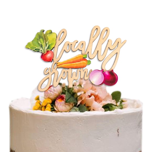 Cake Topper Upfirst, tema de mercado rústico de agricultores cultivados localmente