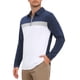thumbnail image 4 of Camisa Polo de Contraste para Hombre INSPIRE CHIC con Cremallera de Manga Larga Vintage Camisas de Golf XL Blanco, 4 of 5