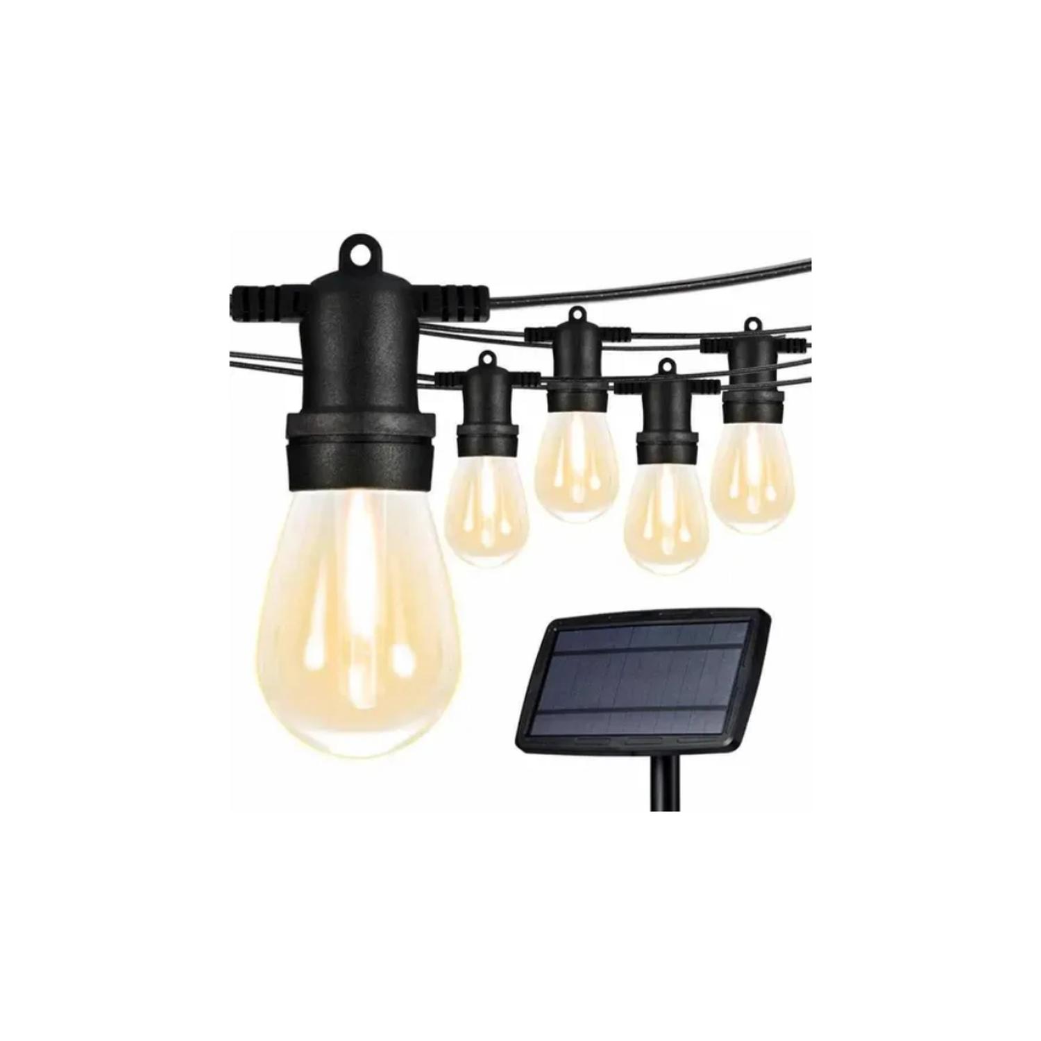 Clickdescuento - Guirnalda Led Solar 10 Metros Con 10 Ampolletas Negro