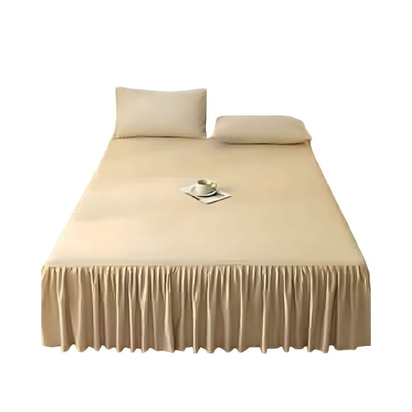 Faldon De Cama Para Base Con Volado King 180x200 Cm Beige