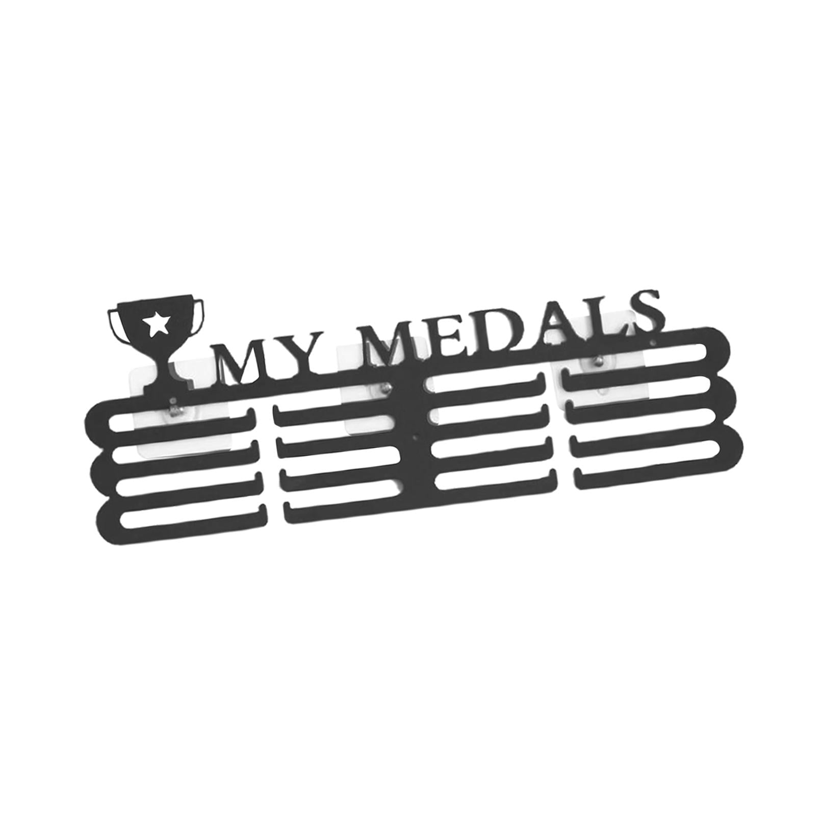 Magideal - Colgador De Exhibición Para Medallas, Estante De Almacenamiento, Organizador De Metal, Soporte Para Medallas Fácil De Instalar Para Colgar En La Pared Mi Medalla