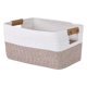 thumbnail image 1 of REGALWOVEN 1 Pcs Cesta de Almacenamiento Tejida, Gran Estante de Almacenamiento para Armario para Mantas, Ropa, Caja Organizadora con Asas para Decoración del Hogar Blanco Café 18.9*11*9.1in, 1 of 6