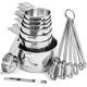thumbnail image 1 of Juego de tazas y cucharas medidoras Hudson Essentials de acero inoxidable, 1 of 9