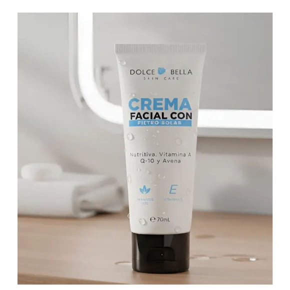 Crema facial nutritiva con filtro solar Q10 vitamina A y Avena