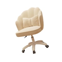 Bothyi - Silla De Oficina Giratoria Con Ruedas Silla Giratoria Para Sala De Lectura Tocador De Maquillaje Beige