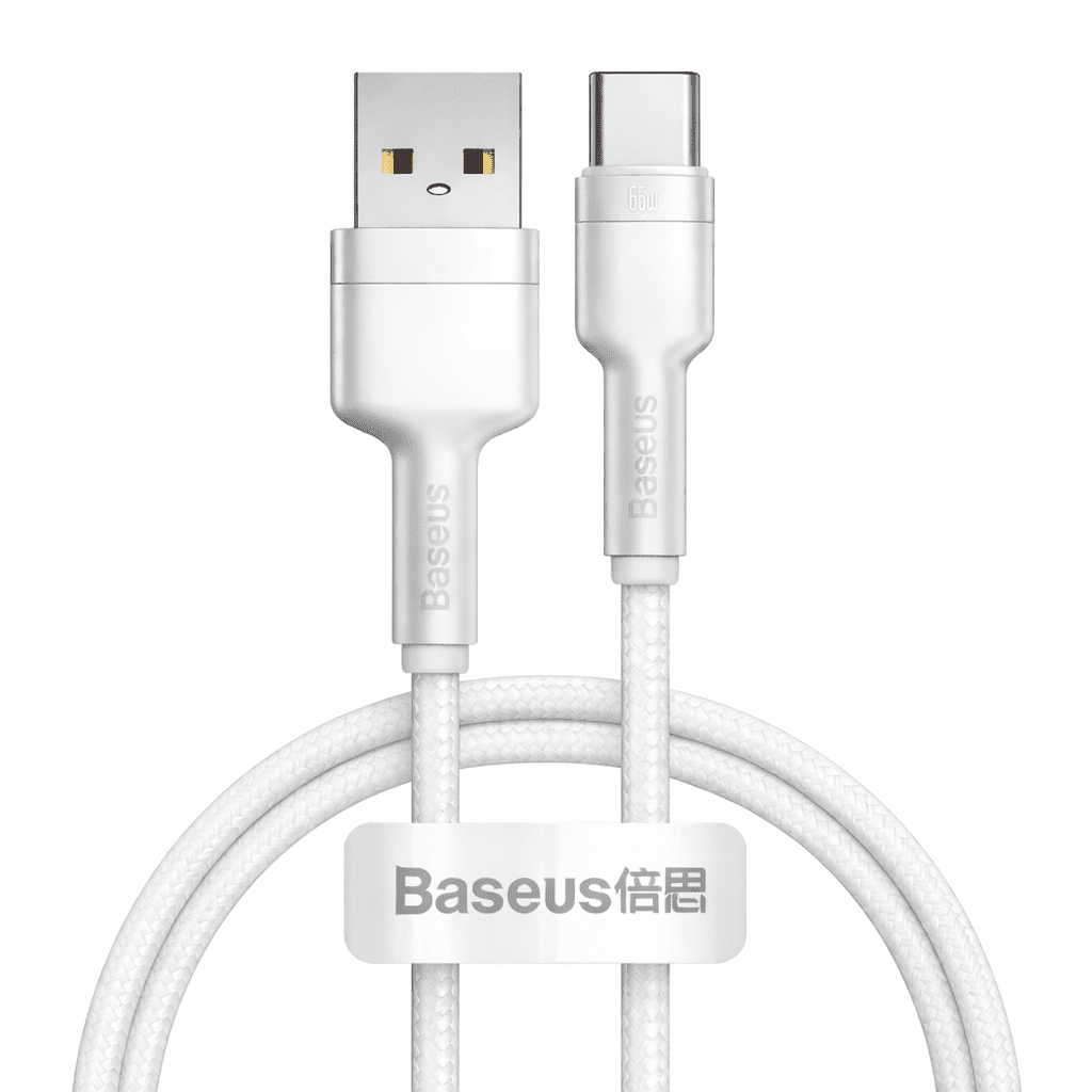 Cable Usb-a A Usb-c 2m 66w Carga Rápida Trenzado (blanco) - Baseus