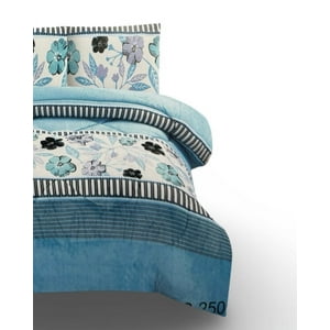 Kang Da - Cubrecama Plush Con Chiporro Invierno 2 Plazas Celeste