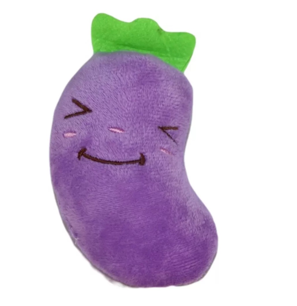 Defensor - Peluche Para Mascota Sonoro De Forma De Berenjena Con Sonido Color Lila