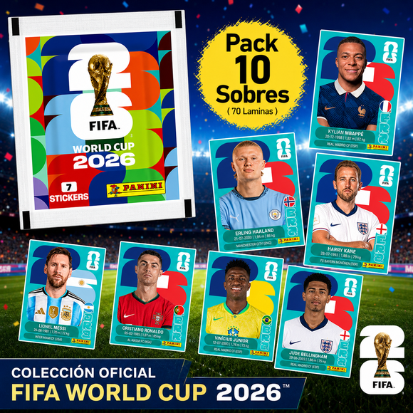 Pack 10 Sobres Panini Mundial 2026 Stickers Original