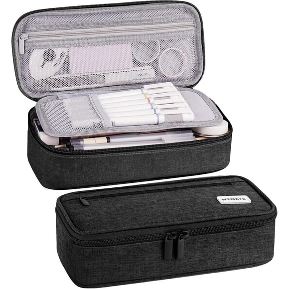 WEMATE Pencil Case, Large Storage Organizer, Makeup Bag, Tea