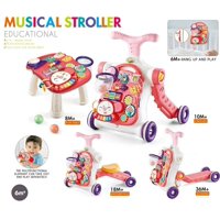 Genérico - Caminador Andador Scooter Bebé Musical Multifuncional 5 En 1 Rosado