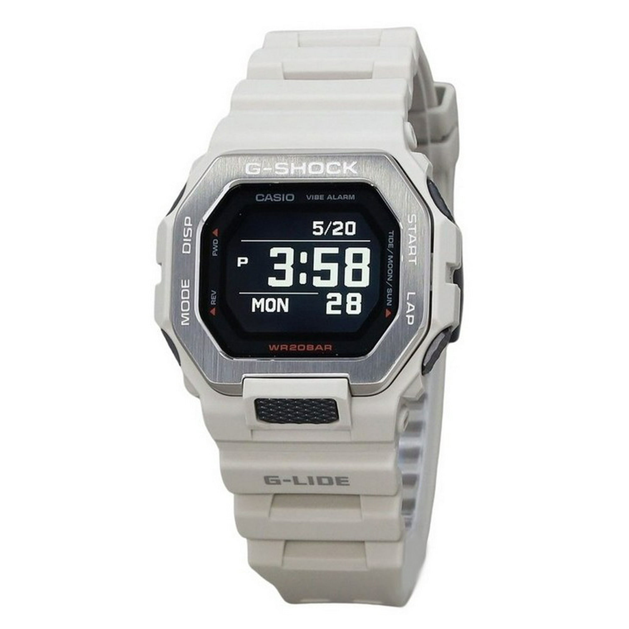 Casio - Reloj Digital Para Hombre G-shock G-lide Smartphone Link Correa De Resina Gris Quartz Gbx-100-8 200m