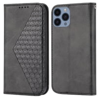 Funda Flip Foxdock Para Iphone 13 Mini , Estilo Billetera Con Diseño Rombo, Correa De Mano Y Soporte, Uso Diario