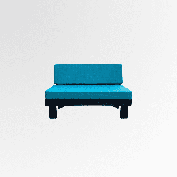 Sillon Estilo Industrial Terrazas Interiores Negro Azul