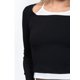 thumbnail image 2 of Jess por Meiko Top Corto de Doble Capa con Cuello Cuadrado y Mangas Largas Elásticas para Mujer Negro XS, 2 of 6