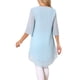 thumbnail image 3 of INSPIRE CHIC Blusa de Chifón para Mujer con Mangas Divididas 3/4 y Dobladillo Asimétrico Túnica Azul Cielo M, 3 of 6