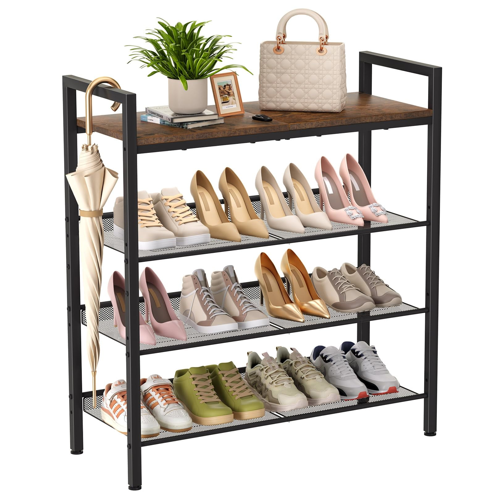 Zapatero Win4all De 4 Niveles Para Puerta De Entrada, 12 A 16 Pares