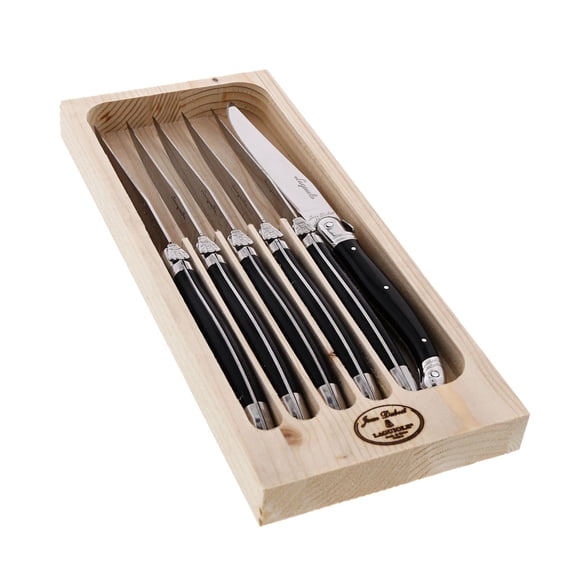 Juego de cuchillos para carne Jean Dubost Laguiole con asas negras x6