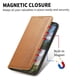 thumbnail image 5 of Funda tipo cartera para Samsung Galaxy S25 de piel con cierre magnético, ranuras para tarjetas y correa para la muñeca Marrón, 5 of 6