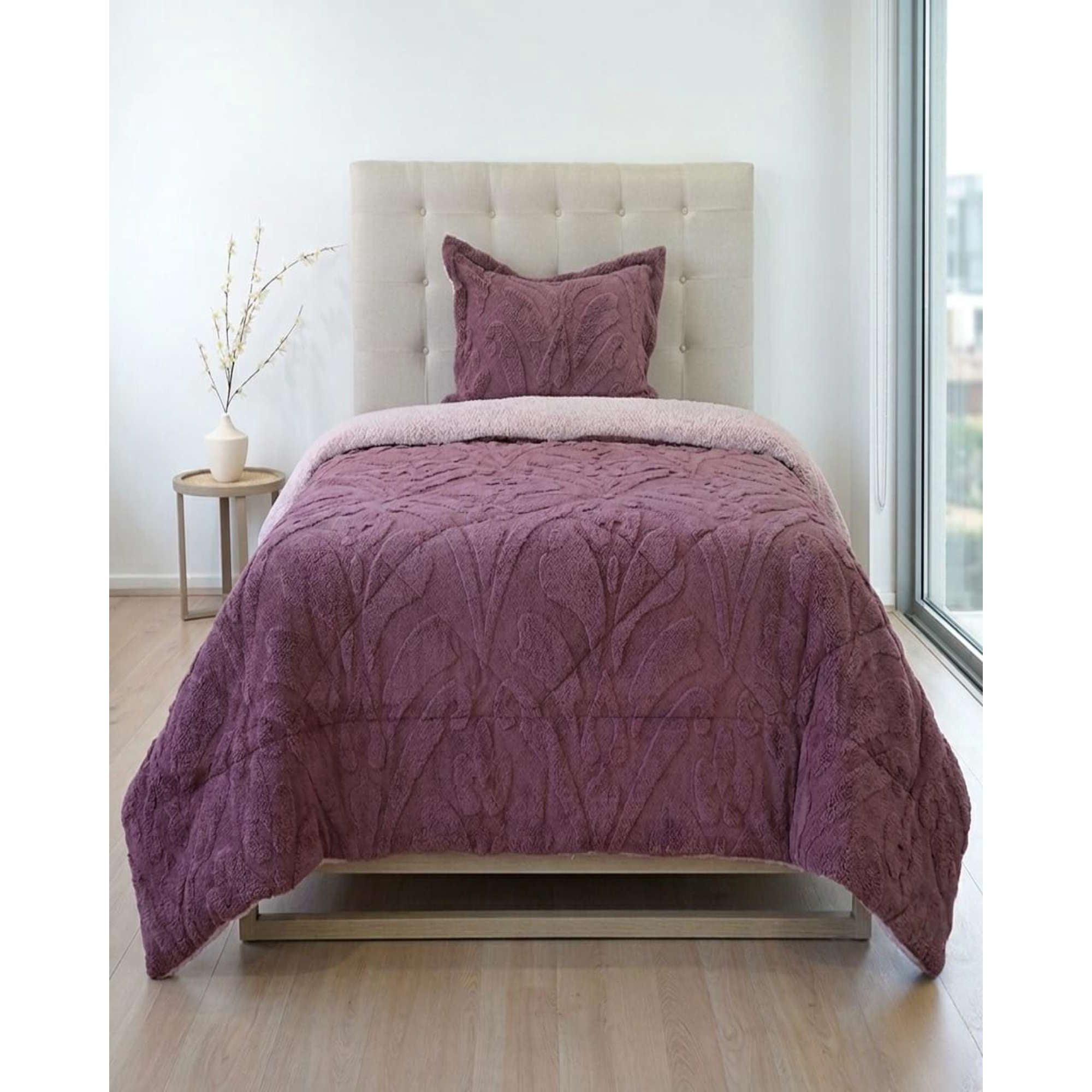 Myl Todo Para El Hogar - Cubrecama Plaza Y Media Sherpa Jacquard Cubrecama Plaza Y Media Invierno Sherpa Jacquard Extra Suavedeluxe