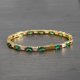 thumbnail image 2 of Pulseras de Tenis Alternadas Blancas/verdes para Mujer, Pulsera Clásica de Diamantes Chapada en Oro de 18K, Pulseras con Circonia Cúbica para Mujer, Boda, Novia, Graduación, Joyería, Pulseras (Ancho, 2 of 5