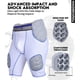 thumbnail image 3 of Cinturón protector de fútbol Exxact Sports juvenil blanco de 5 almohadillas, 3 of 7