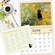 thumbnail image 2 of Calendario de Pared GuassLee Arte de Gatos, 2 of 3