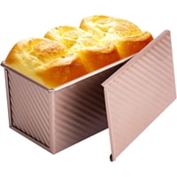 Xinqihang - Moldes Para Pan Con Tapa, Molde Corrugado De Acero Al Carbono Para Hornear Pan, Molde Antiadherente Para Hornear Pan Tostado