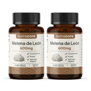 Melena De Leon 600Mg - Pack 2 X 60 Capsulas Vegetales Nutracore
