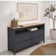 thumbnail image 2 of Cómoda "Alerce" 4 Cajones con Nicho Mueble de Pino Natural - Gris Grafito - 120x40x90 cm, 2 of 3