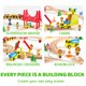 thumbnail image 5 of Set de trenes de madera SYNCFUN Construction Express, 60 unidades para niños de 2 a 8 años, 5 of 7