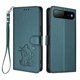 thumbnail image 1 of Funda Volteable con Diseño de Gato para Infinix Hot 60i 5G, Verde Oscuro, 1 of 6