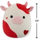 thumbnail image 4 of Push Squishmallows Original Idris The Red and White Hearts Cow, 4 of 9