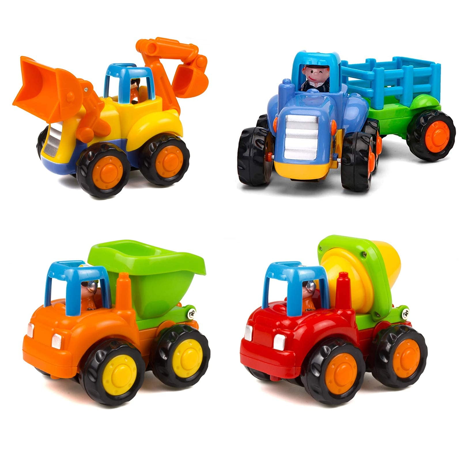 Yiosion - Set De Coches De Juguete Impulsados Por Fricción Para Vehículos De Construcción Push And Go