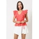 thumbnail image 1 of Top Peplum de Crochet con Lazo en la Parte Delantera, 1 of 5