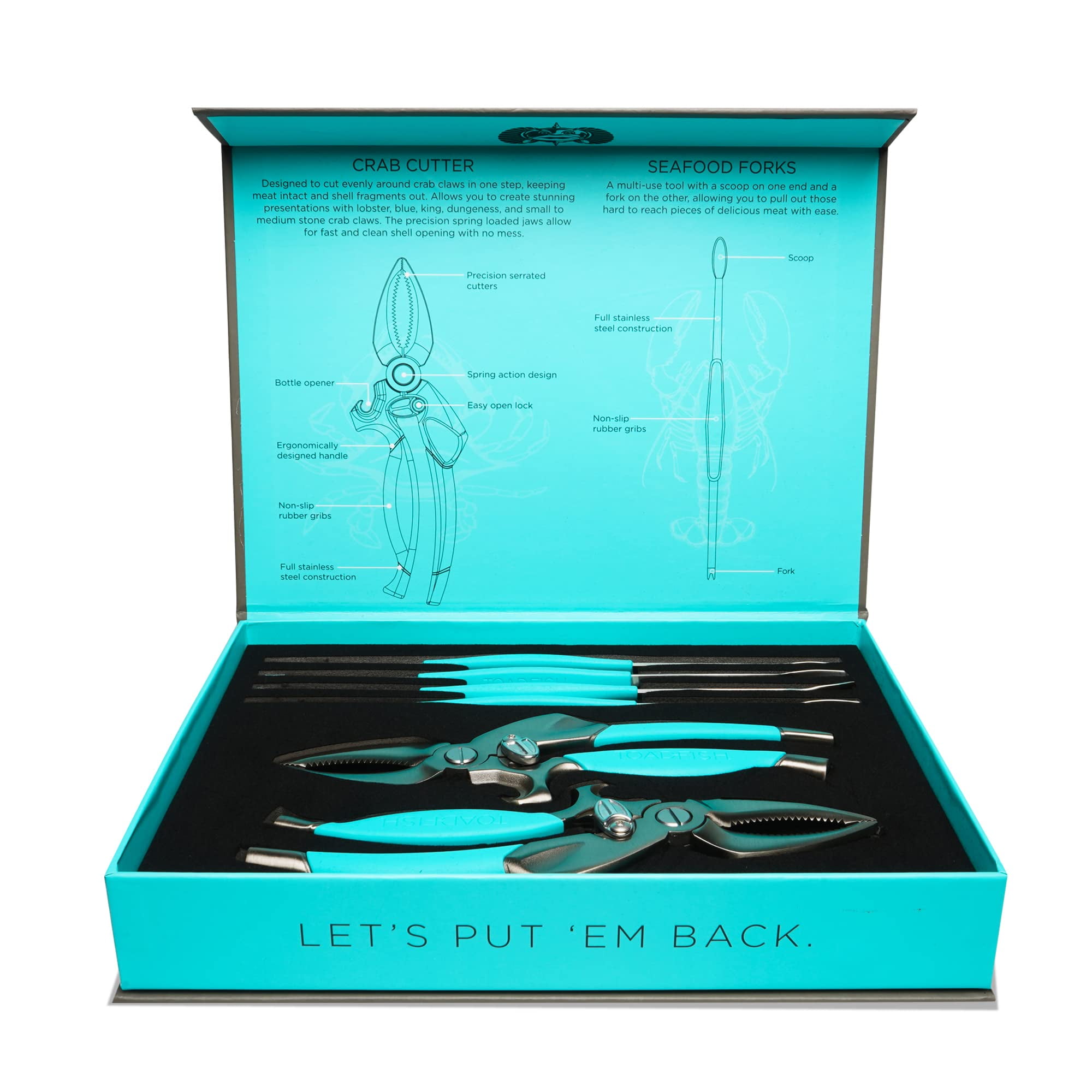 Toadfish - Juego De Herramientas Para Mariscos Y Tenedores De Acero Inoxidable Para Galletas Con Forma De Sapo