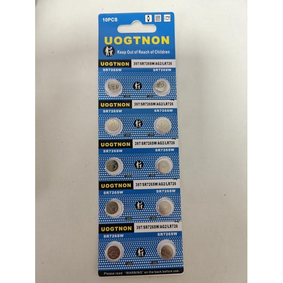 Batería de reloj UOGTNON 397 SR726SW 1,5 V, paquete de 10