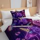 thumbnail image 5 of Purple Unicorn Full Bedding Set for Kids Boys Girls Glitter Galaxy Unicorn Duvet Cover 3 Piece Space Unicorn Comforter Cover, 5 of 5
