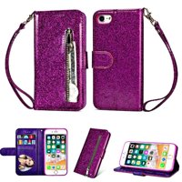 Foxdock - Funda Para Elegante Funda Iphone 7/Iphone 8 Glitter Con Cremallera-Ideal Para El Uso Diario