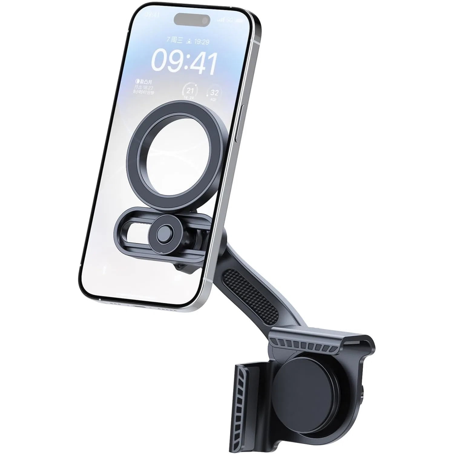 Genérico - Soporte Magnético Ajustable Para Teléfono Tesla Model 3/y, Compatible Con Bases Magsafe, Soporte Y Fijación Seguros, Accesorios Esenciales Para Tesla-negro