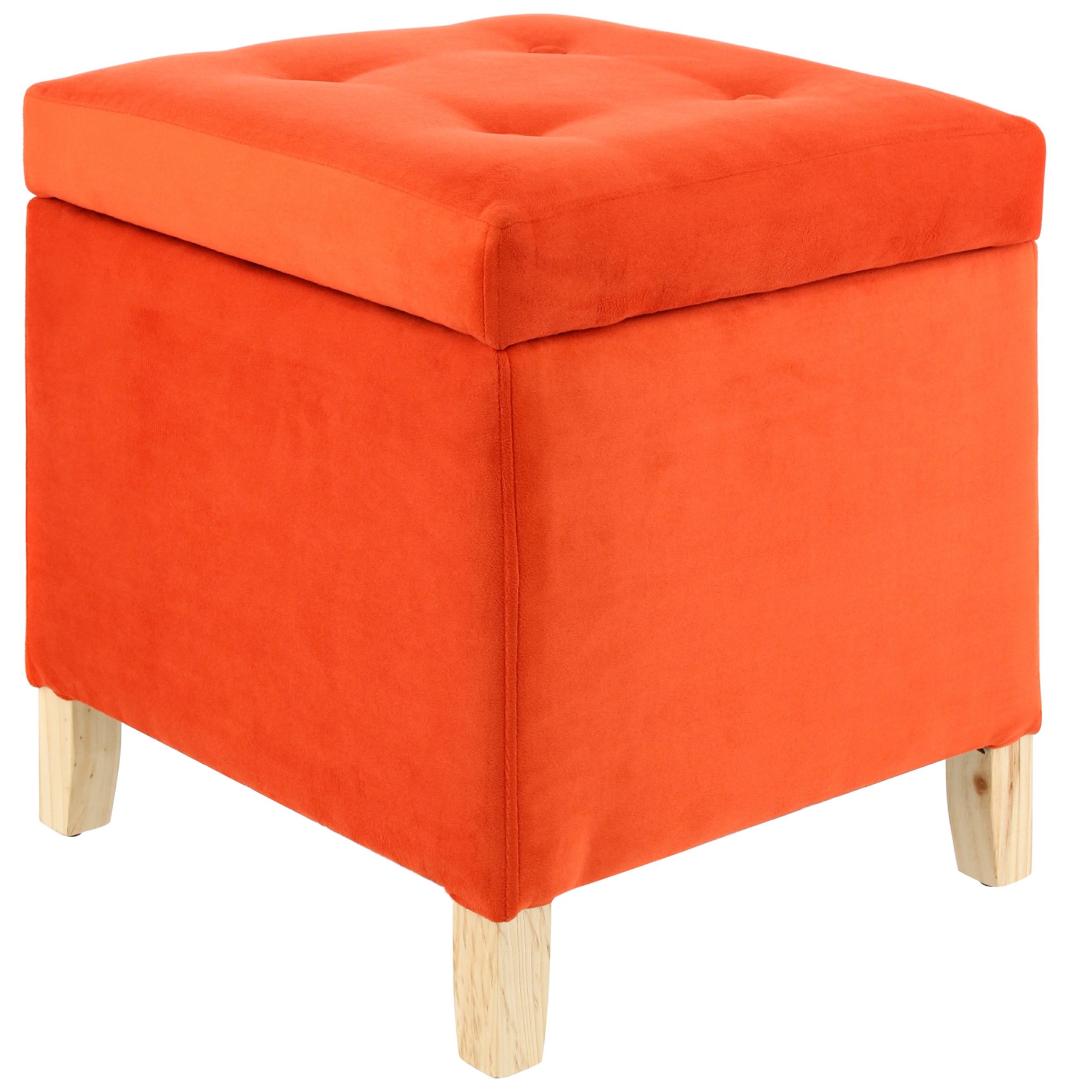Máxima Design - Pouf Baúl Rucato Naranjo Felpa 46X46X50 Cm