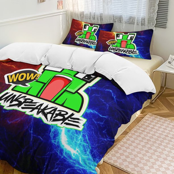 Red Blue Lightning Unspeakable Comforter Set Soft 3 Pcs Twin Bedding Sets Thicken for All Season