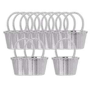 Magideal - 12 Uds. Suministros De Embalaje Para Almacenamiento De Fiestas, Decoración De Recuerdo De Boda, Baratija, Caja Portátil De Dulces Para Decoración De , Argén B-Plata