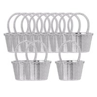 Magideal - 12 Uds. Suministros De Embalaje Para Almacenamiento De Fiestas, Decoración De Recuerdo De Boda, Baratija, Caja Portátil De Dulces Para Decoración De , Argén B-Plata