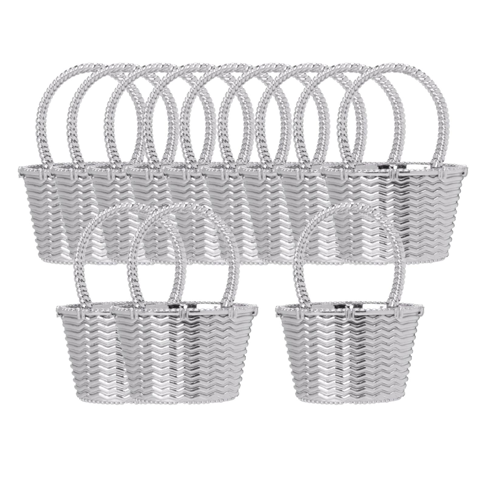 Magideal - 12 Uds. Suministros De Embalaje Para Almacenamiento De Fiestas, Decoración De Recuerdo De Boda, Baratija, Caja Portátil De Dulces Para Decoración De , Argén B-Plata