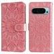 thumbnail image 1 of Funda tipo cartera FOXDOCK para Google Pixel 9 , diseño girasol en relieve, cuero PU, cierre magnético, soporte y tarjetero, 1 of 5